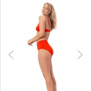 Andie Swim Red High Waist Bikinj Bottom